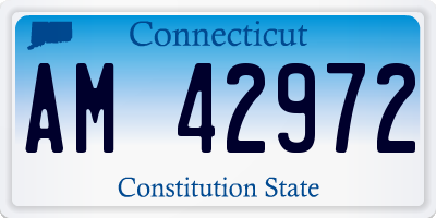 CT license plate AM42972