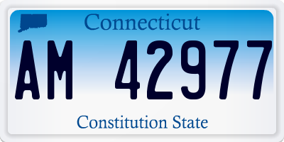 CT license plate AM42977