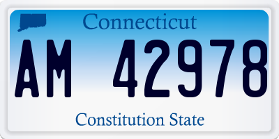 CT license plate AM42978