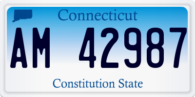 CT license plate AM42987