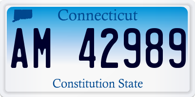 CT license plate AM42989