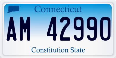 CT license plate AM42990