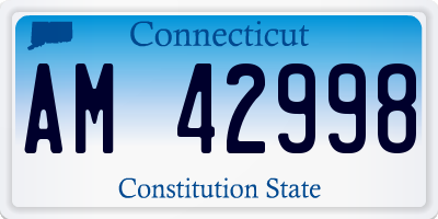 CT license plate AM42998