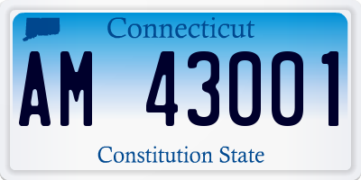 CT license plate AM43001