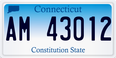CT license plate AM43012