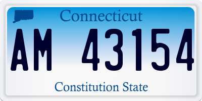 CT license plate AM43154