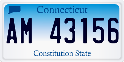 CT license plate AM43156