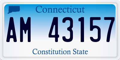 CT license plate AM43157
