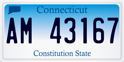CT license plate AM43167