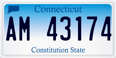 CT license plate AM43174