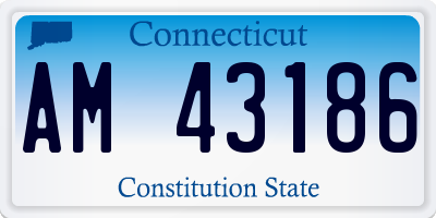CT license plate AM43186