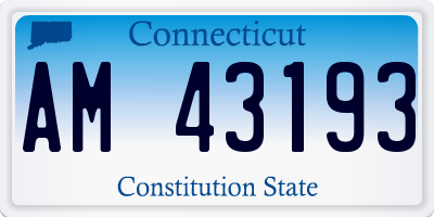 CT license plate AM43193
