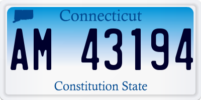 CT license plate AM43194