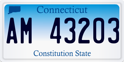 CT license plate AM43203