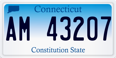CT license plate AM43207