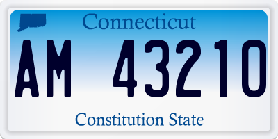 CT license plate AM43210