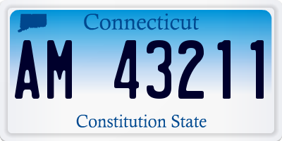 CT license plate AM43211