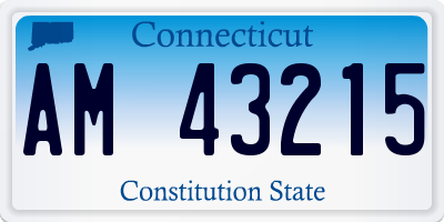 CT license plate AM43215