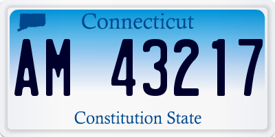 CT license plate AM43217