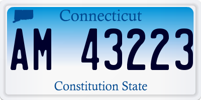 CT license plate AM43223