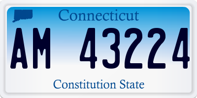 CT license plate AM43224