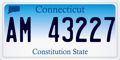 CT license plate AM43227