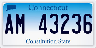 CT license plate AM43236