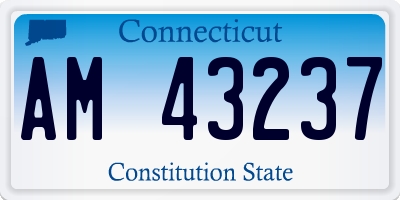 CT license plate AM43237