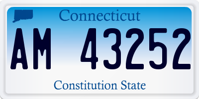 CT license plate AM43252