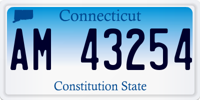 CT license plate AM43254