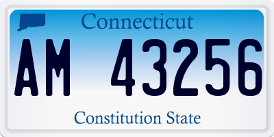 CT license plate AM43256