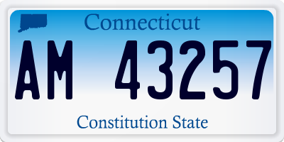 CT license plate AM43257