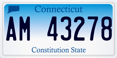 CT license plate AM43278