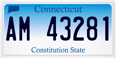 CT license plate AM43281