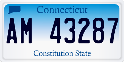 CT license plate AM43287