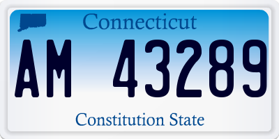 CT license plate AM43289