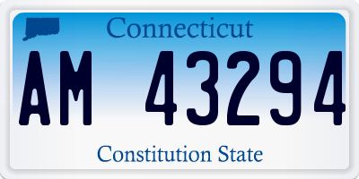 CT license plate AM43294