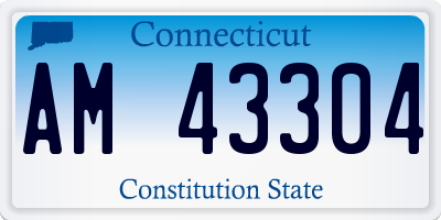 CT license plate AM43304