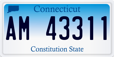 CT license plate AM43311