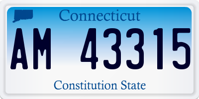 CT license plate AM43315