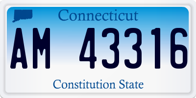 CT license plate AM43316