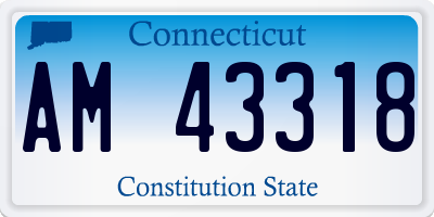 CT license plate AM43318