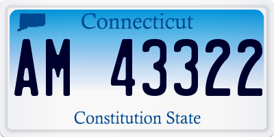 CT license plate AM43322