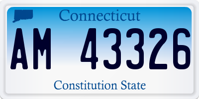 CT license plate AM43326