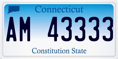 CT license plate AM43333