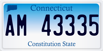 CT license plate AM43335