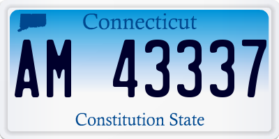 CT license plate AM43337