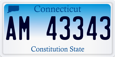 CT license plate AM43343