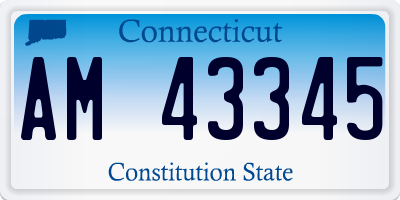 CT license plate AM43345