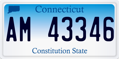CT license plate AM43346